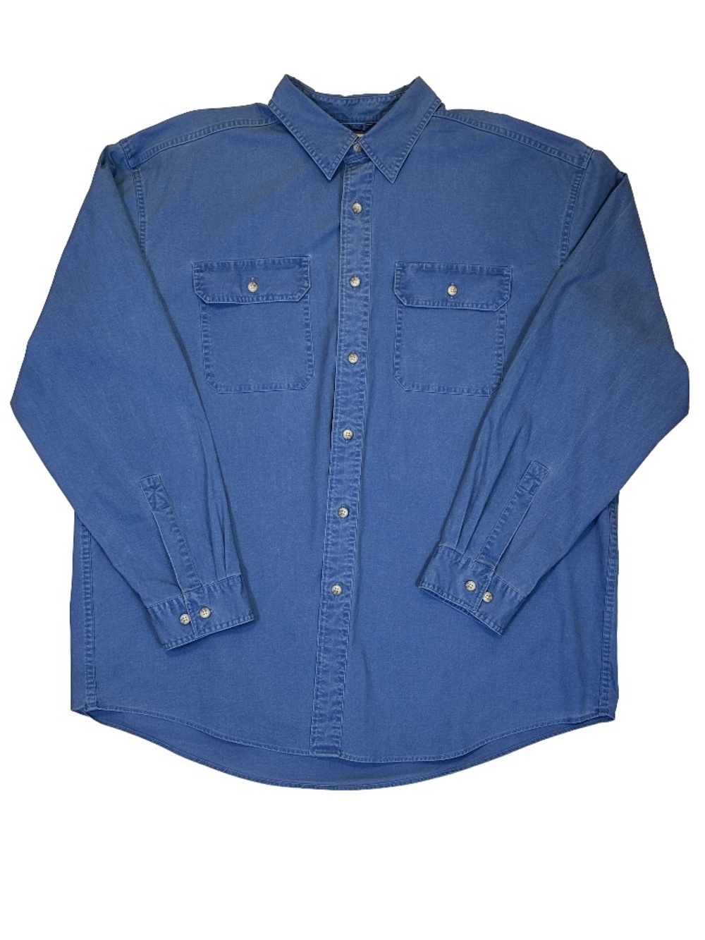 LL Bean Traditional Fit Blue Chambray Shirt XL